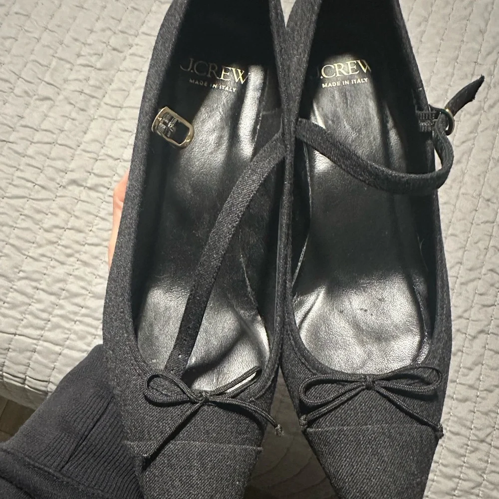 J.Crew Elegant Black Mary Jane Heels(Colette cap-toe pumps )made in Italy - Picture 2 of 4